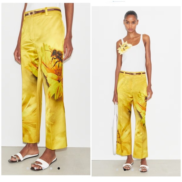 Tory Burch Printed Bee Satin Trouser - Picture 4 of 10